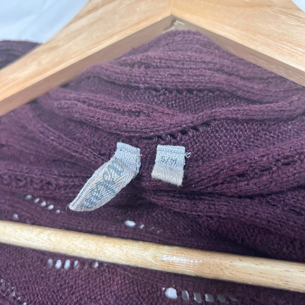 Caslon Open Front Knit Cardigan Burgundy Dolman Sleeve Cocoon Size S/M EUC - Picture 5 of 6